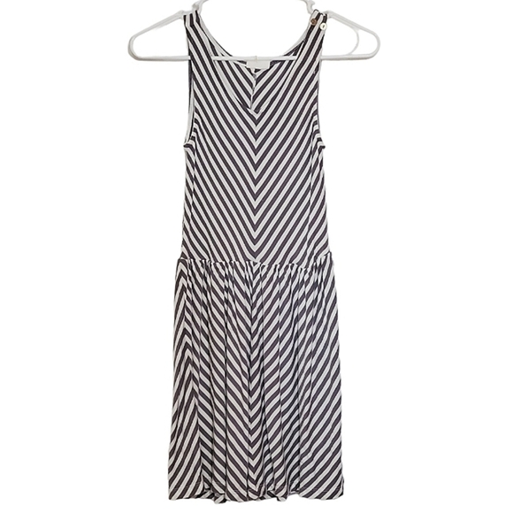 K1021 * Crazy 8 Girls Striped Tank Dress Gray White Size M (7/8) - Picture 1 of 7